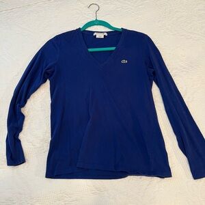Lacoste long sleeve v-neck T-shirt blue
